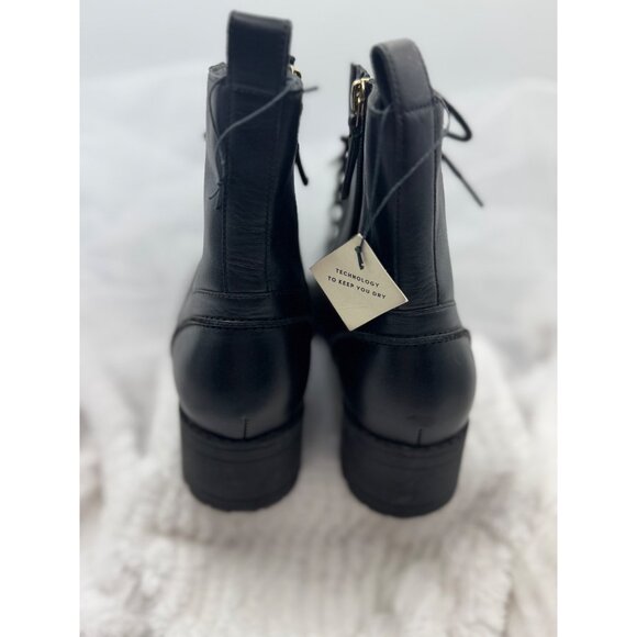 Cole Haan Camea Leather Combat Boots Black Side Zipper & Lace-Up Size 9B - Picture 8 of 15